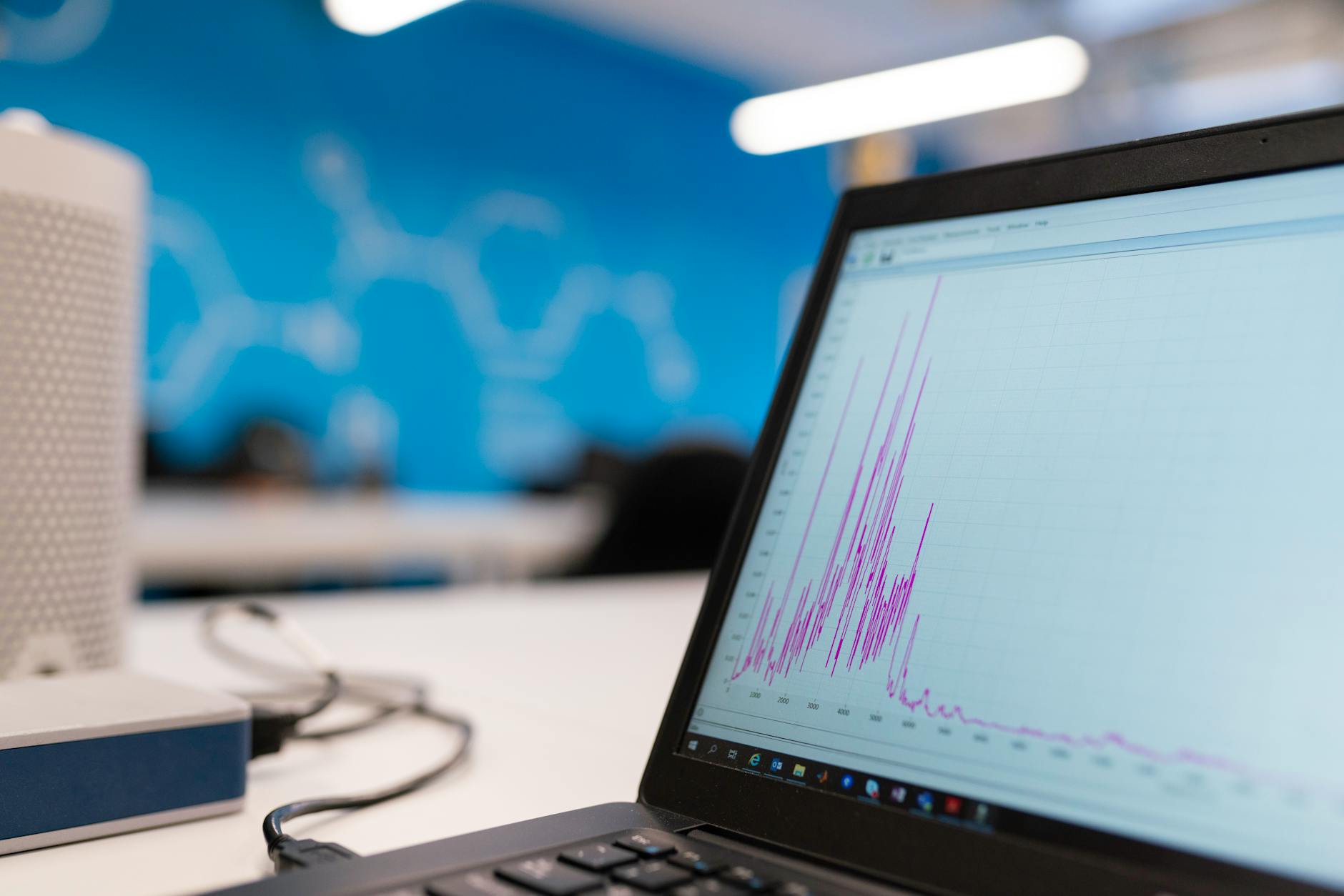 Analytics dashboard on a monitor